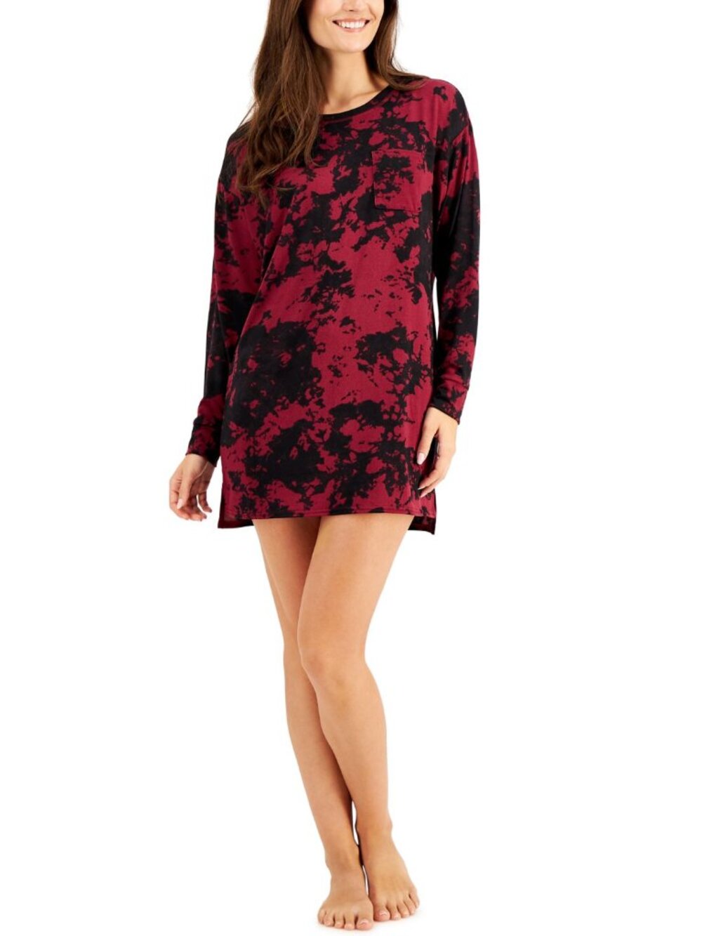 Jenni Womens Printed Soft Knit Sleep Shirt